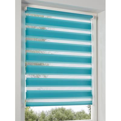 Raffrollo HEINE HOME Gr. 3, blau (türkis), B:60cm H:150cm, Raffrollos Image