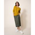 White Stuff Womens Cotton Blend Midi Pencil Skirt - 8 - Green, Green,Navy