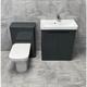 Ross White Gloss or Anthracite 700mm Vanity Unit Sink & wc Unit Ensuite Set, Anthracite Vanity Set-With Tap - Anthracite