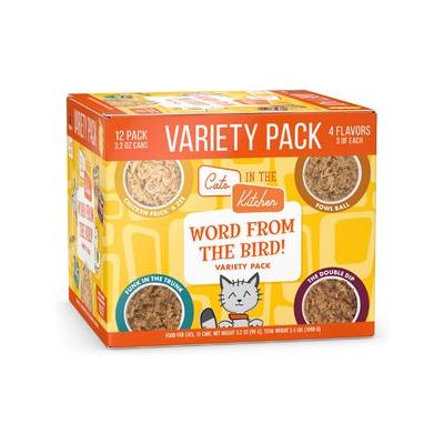 Weruva Cats in the Kitchen Word From The Bird! Variety Pack Grain-Free Wet Cat Food, 3.2-oz can, case of 12