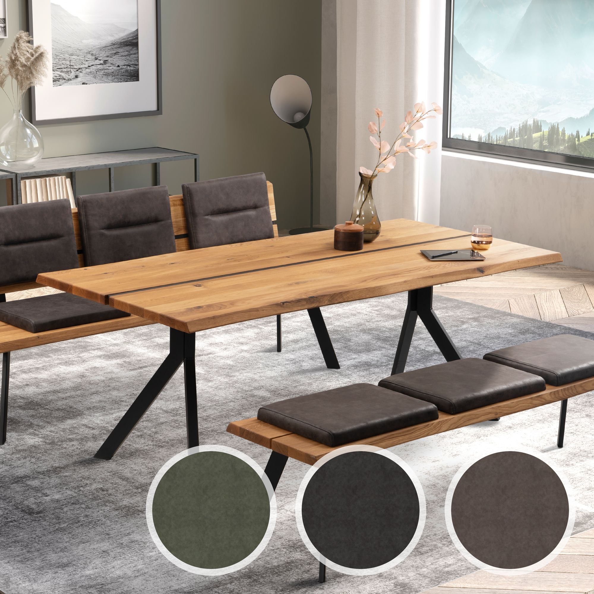 Schösswender »Vigo 100« Essgruppe V Echtleder Laguna soft schwarz