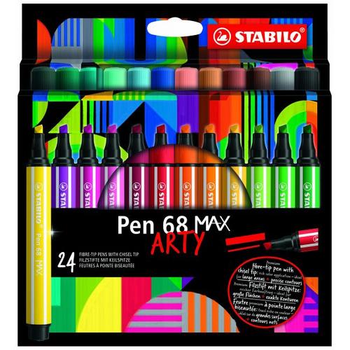 STABILO Pen 68 MAX – ARTY – 24er Pack – mit 24 verschiedenen Farben