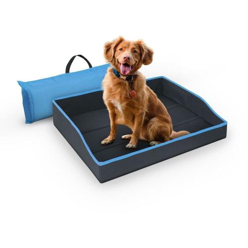 Faltbares Haustierbett für Kleine Hunde und Katzen - Blau - ( 60cm x 43cm ) Reisebett - tragbares