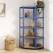 Anself 5-Layer Corner Shelf Steel and Engineered Wood Storage Organizer Shelves Display Rack Blue for Kitchen Bathroom Warehouse Basement Laundry 29.5 x 29.5 x 70.9 Inches (L x W x H)