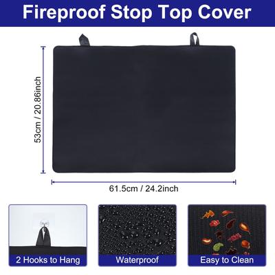 Stove Top Cover for Electric Stove, 24.2" x 20.8" Glass Stove Top Cover, Black