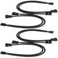 Computer pwm splitter cable 4pcs 4 Pin PWM Splitter Cable 4 Pin PWM Female To 3 Pin 4 Pin PWM Adapter Cable for Computer CPU Case Fan Sleeved Adapter Power Cable (Black)