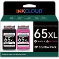 65XL Ink Cartridges for HP 65 ink cartridge for HP 65 black ink cartridge for HP ink 65 Fit DeskJet 3772 3755 2655 2600 Envy 5055 5052 5058 Printer (2 Pack)