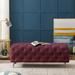 Button-Tufted Ottoman Bench, Upholstered Velvet Footrest Stool Accent Bench for Entryway Living Room Bedroom.