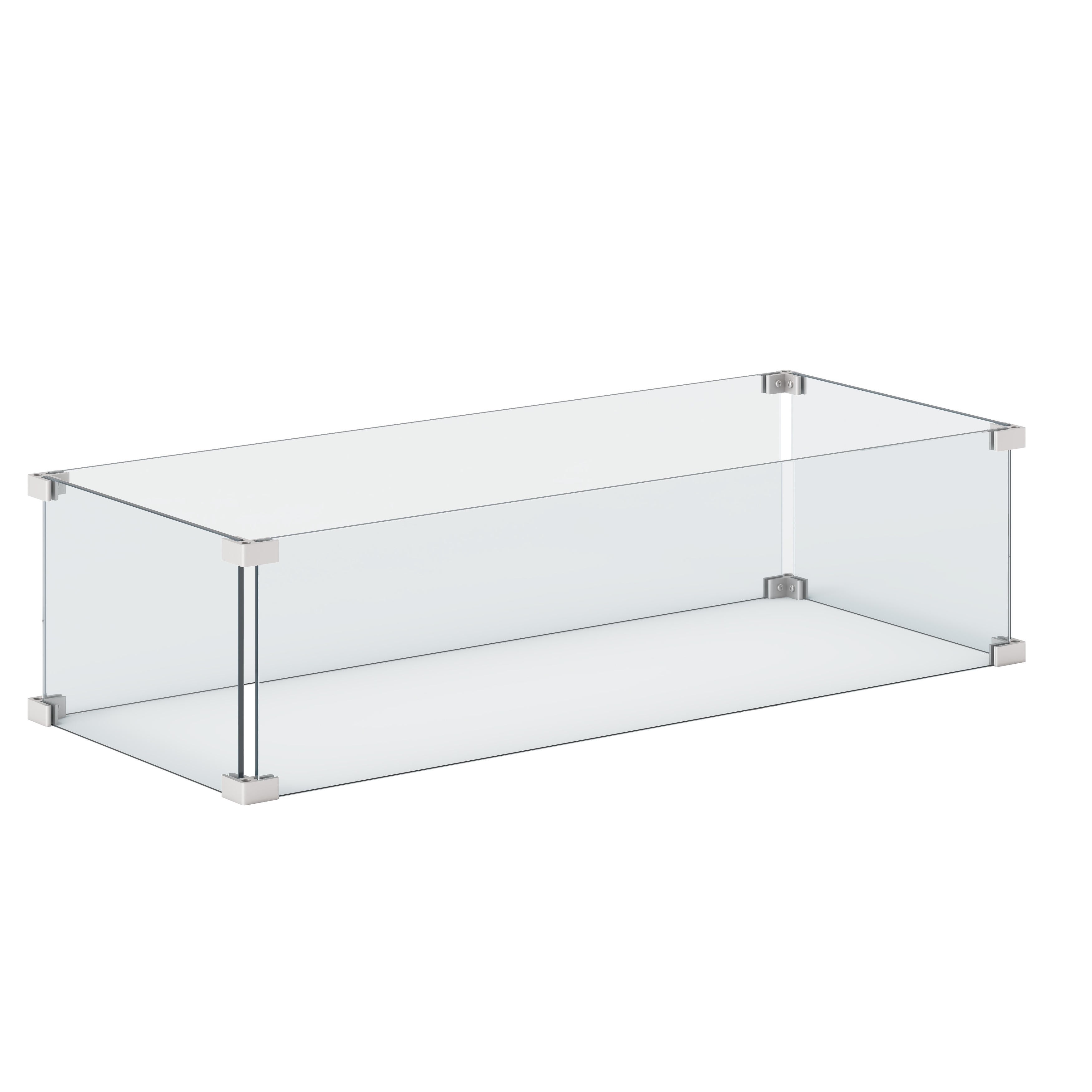 Corvus 27.9" x 11.6" Rectangular Tempered Glass Wind Guard For Fire Pits