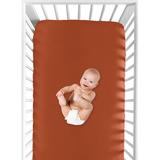 Boho Fringe Rust Orange & Ivory Fitted Crib Sheet By Sweet Jojo Designs Polyester in Red | 52 H x 28 W x 8 D in | Wayfair