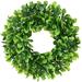 Mouind Artificial Green Leaves Wreath - 16 Boxwood Wreath Window Wreath for Home Decoration