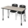 Regency Romig Kee Adjustable Height Rectangle 2-Student Activity Table & Chair Set Laminate/Metal | 34 H x 48 D in | Wayfair MT4830PLAPCGY40BK