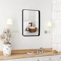 Vicamelia 30 X22 Black Bathroom Mirror for Wall Mount Metal Frame Rectangle Mirror Vertical Horizontal Black