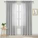 DWCN Grey Sheer Curtains Semi Transparent Voile Rod Pocket Curtains for Bedroom and Living Room 52 x 90 inches Long Set of 2 Panels