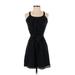 Express Casual Dress - A-Line Scoop Neck Sleeveless: Black Print Dresses - Women's Size X-Small