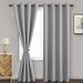 DWCN Blackout Curtains for Bedroom with Tiebacks - Room Darkening Privacy Grommet Top Window Curtains for Living Room 52 x 96 inch Length Silver Grey Set of 2 Panels