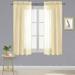 DWCN Beige Sheer Curtains Semi Transparent Voile Rod Pocket Curtains for Bedroom and Living Room 42 x 45 inches Long Set of 2 Panels