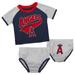 Infant Navy/Heather Gray Los Angeles Angels Little Slugger Two-Pack Bodysuit Set