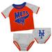 Infant Orange/Heather Gray New York Mets Little Slugger Two-Pack Bodysuit Set