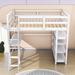 Harriet Bee Morello Full Size Loft Bed w/ Built-in Desk & Storage Shelves, Wood in White | 68 H x 57 W x 79 D in | Wayfair