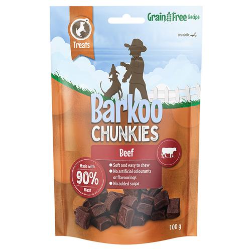 6x 100g Rind Barkoo Chunkies Meat Cubes Hundesnacks