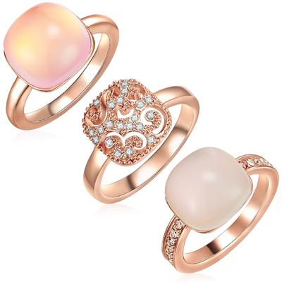 Lulu & Jane Schmuckset Metall-Legierung verziert mit Kristallen von Swarovski® in Roségold 58 Damen