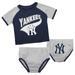 Newborn Navy/Heather Gray New York Yankees Little Slugger Two-Pack Bodysuit Set