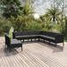 Gecheer 9 Piece Patio Set with Cushions Poly Rattan Black