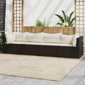 Anself 4 Piece Outdoor Patio Furniture Set 2 Corner and Middle Sofas with Seat Cushions and Pillow Sectional Sofa Set Poly Rattan Conversation Set for Garden Deck Poolside Backyard