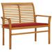 Anself Patio Bench with Cushion Teak Wood Park Bench Wooden Outdoor Bench Chair for Garden Entryway Yard Porch Backyard 44.1 x 21.7 x 37 Inches (W x D x H)