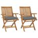 Anself Patio Chairs 2 pcs with Gray Cushions Solid Teak Wood