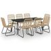 vidaXL 5 Piece Patio Dining Set Poly Rattan and Glass