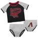 Infant Black/Heather Gray Arizona Diamondbacks Little Slugger Two-Pack Bodysuit Set