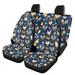 Suhoaziia Auto Accessiores Car Seat Covers Set for Van Truck Vehicle Breathable 2 PCS Front Seat Protector&2 PCS Rear Seat Protectors Elastic Butterfly Cock Blue Car Seat Protector