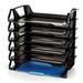 Oic Side Loading Letter Trays - 15 Height X 15.1 Width X 8.9 Depth - 6 Tier[S] - Plastic - Black (26212)