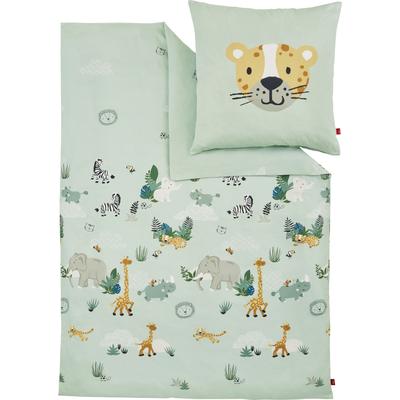 Kinderbettwäsche S.OLIVER "Satinbettwäsche s.Oliver Junior", grün (hellgrün), B/L: 140cm x 200cm, , Mako-Satin, B/L: 70cm x 90cm, Mako-Satin, Obermaterial: 100% Baumwolle, Bettwäsche, in verschiedenen Designs: Tiere Safari Afrika, Dino, Weltall,... Image