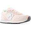 Sneaker NEW BALANCE "WL515", Gr. 37,5, rosa (rosa, weiß), Leder, Textil, sportlich, Schuhe