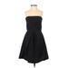White House Black Market Cocktail Dress - A-Line: Black Print Dresses - Women's Size 2