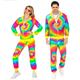 Widmann - Kostüm Trainingsanzug, Neon psychedelisch Hippie Party, 80er Jahre Outfit, Jogginganzug, Bad Taste Outfit, Faschingskostüme