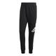 adidas Men's Essentials French Terry Tapered Cuff Logo Pants Hose, Black/White, XL Short