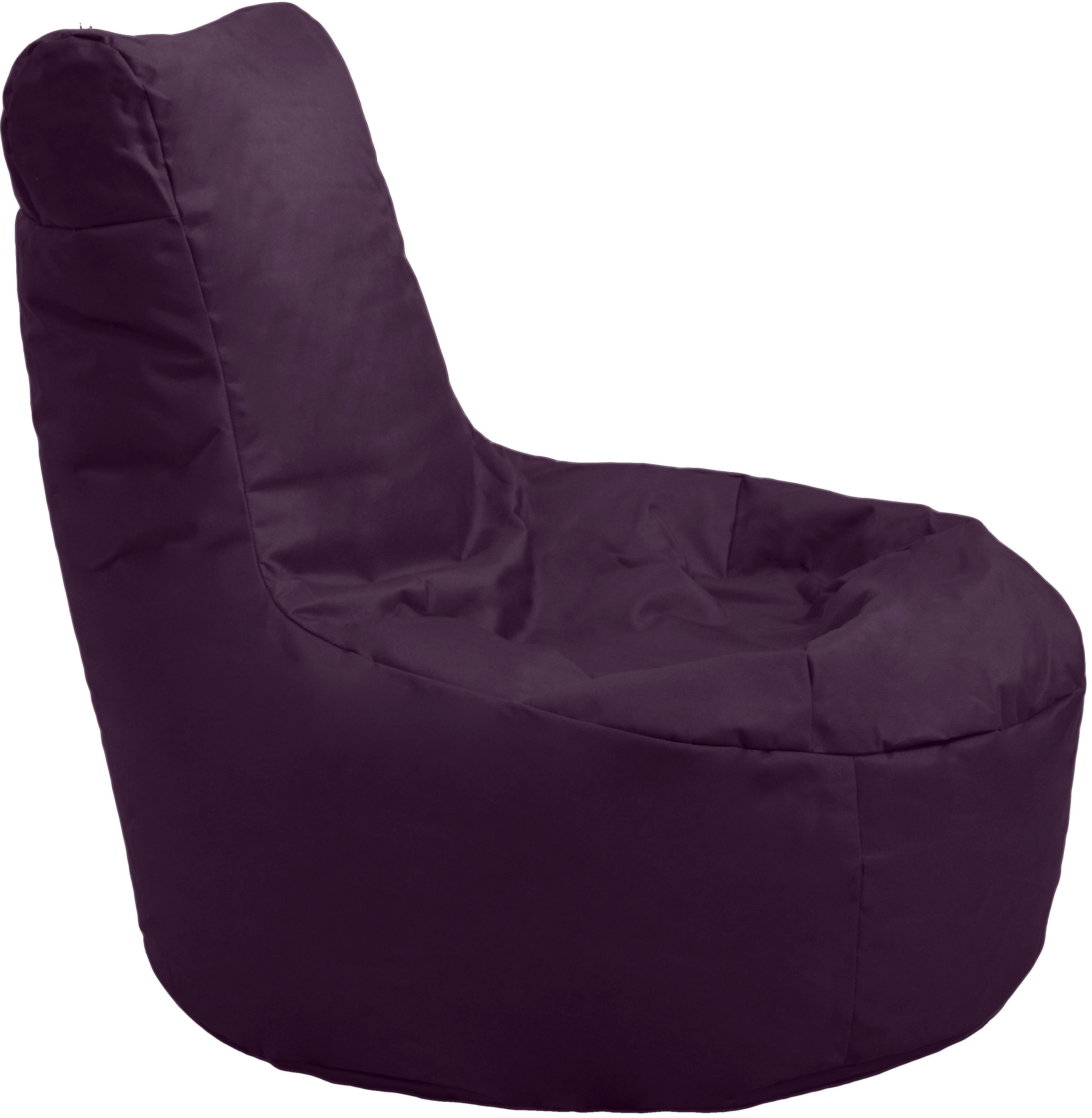 Sitzsack KINZLER "Chilly", lila (brombeer), B:78cm H:80cm, Polyester, Sitzsäcke, Loungesessel, Uni Farben, mit Rückenlehne, Outdoor geeignet