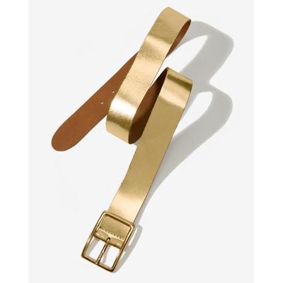 Boston Proper - Gold Yellow - Modern Classic Leather Belt - Medium