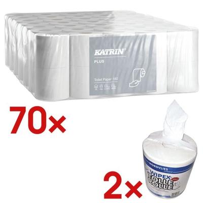 Katrin Toilettenpapier »Plus« 4-lagig, 70 Rollen inkl. 2x Universal-Putztuchrolle