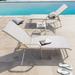 Outdoor Lounger Aluminum Adjustable Chaise Lounge Chairs with Arms (Set of 2) - See Picture