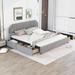 King Size Velvet Upholstery Platform Bed with Four Storage Drawers,Support Legs,Grey