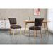 Upholstered Diamond Stitching Dining Chair with Solid Wood Legs, Rattan Chair for Dining Room, Living Room, Bedroom