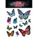 1/12 sheets Fashion Body Art Long Lasting Safe non -toxic Tattoo Sticker 3D Colorful Waterproof Butterfly Fake Tattoos Butterfly Temporary Tattoos RH003(1 SHEET)