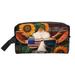 XMXT Large Capacity Makeup Bag Vintage Cow Sunflower Print Storage Bags Travel Toiletry Cosmetic Bag for Women Men