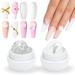 AIMEILI Solid Extension Nail Gel 2pcs Clear White Nail Extension Gel Solid Sculpture Gel Hard Gel for Nails Nail Carving Gel Rhinestones Glue Gel Nail DIY Charms Gel 30ml-002