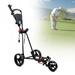 3 Wheels Golf Push Cart Folding Lightweight Golf Club Push Pull Cart Trolley